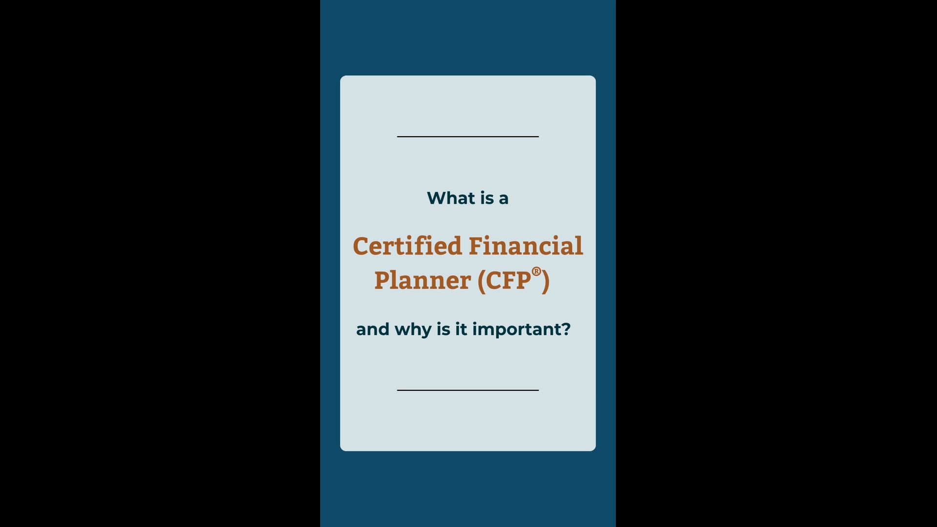 What is a Certified Financial Planner - and why is it important?