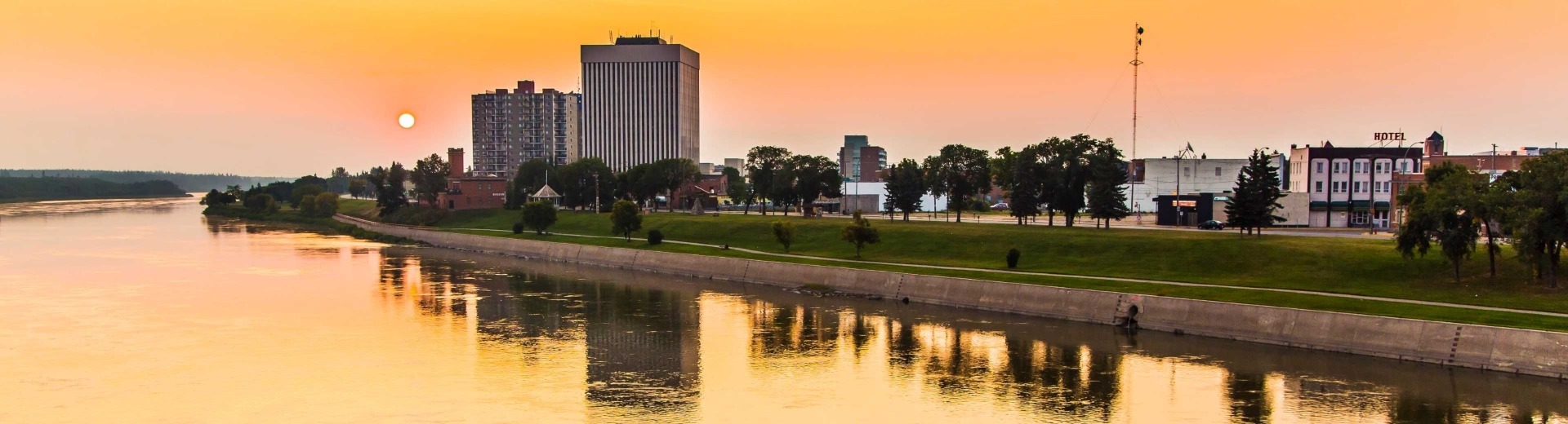 Waterfront at sunset, Prince Albert, Saskatchewan