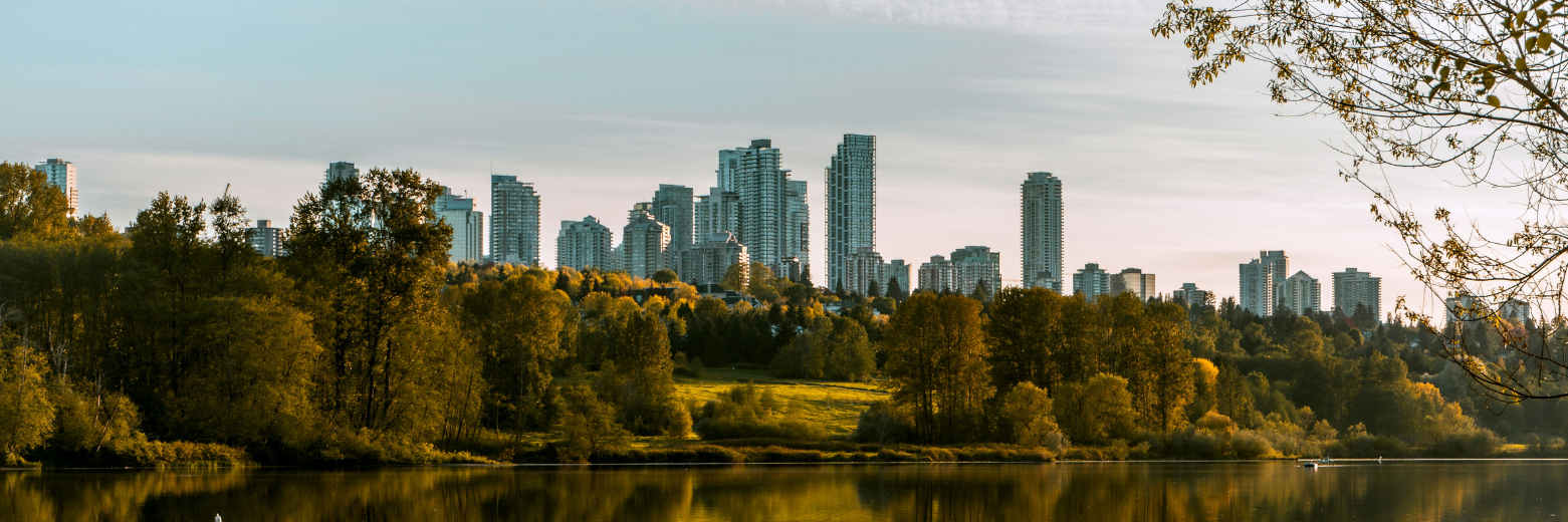 Lakeside view of Burnaby, BC