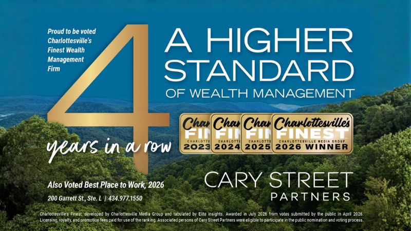 Charlottesville’s Finest Magazine Names Cary Street Partners Gold Winner in Two Categories for 2026 | Cary Street Partners