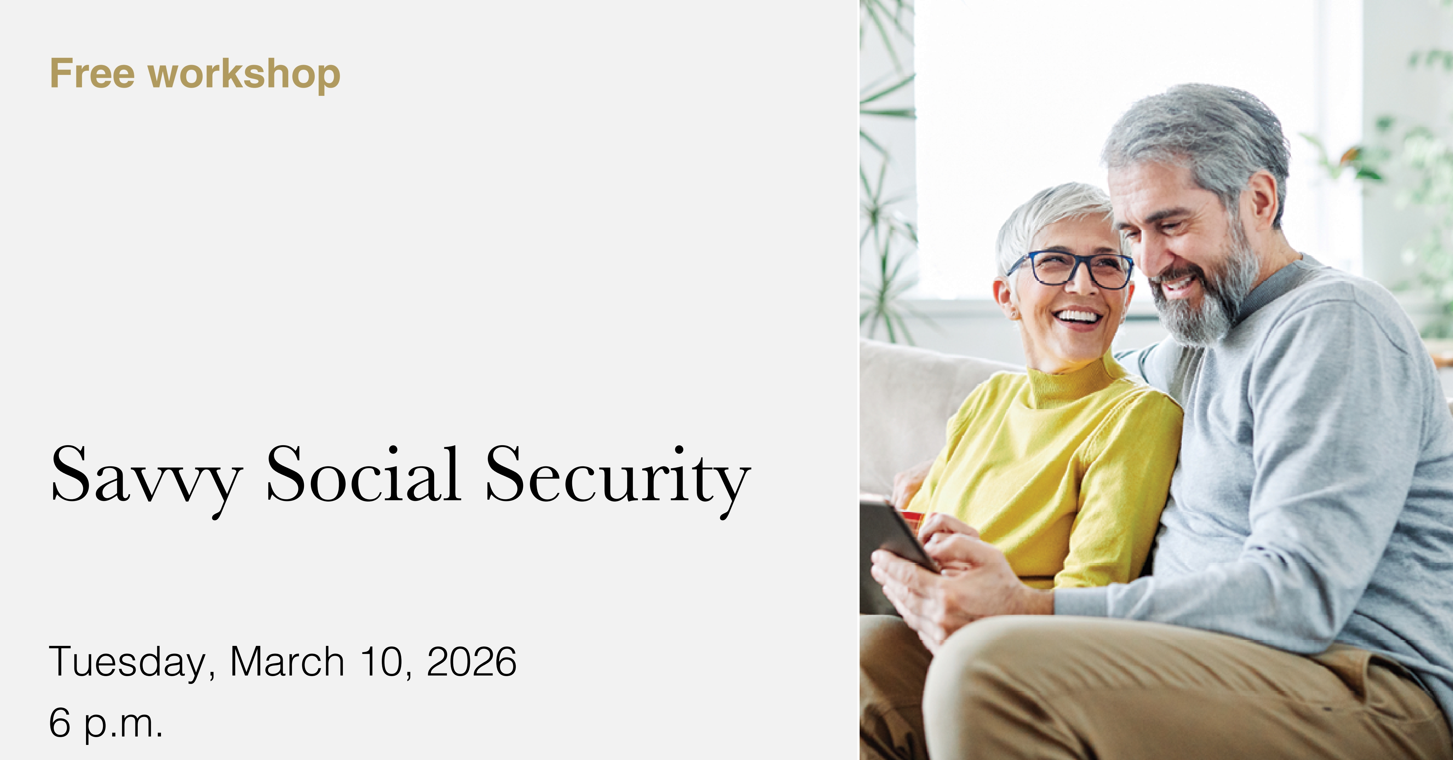 Savvy Social Security Workshop